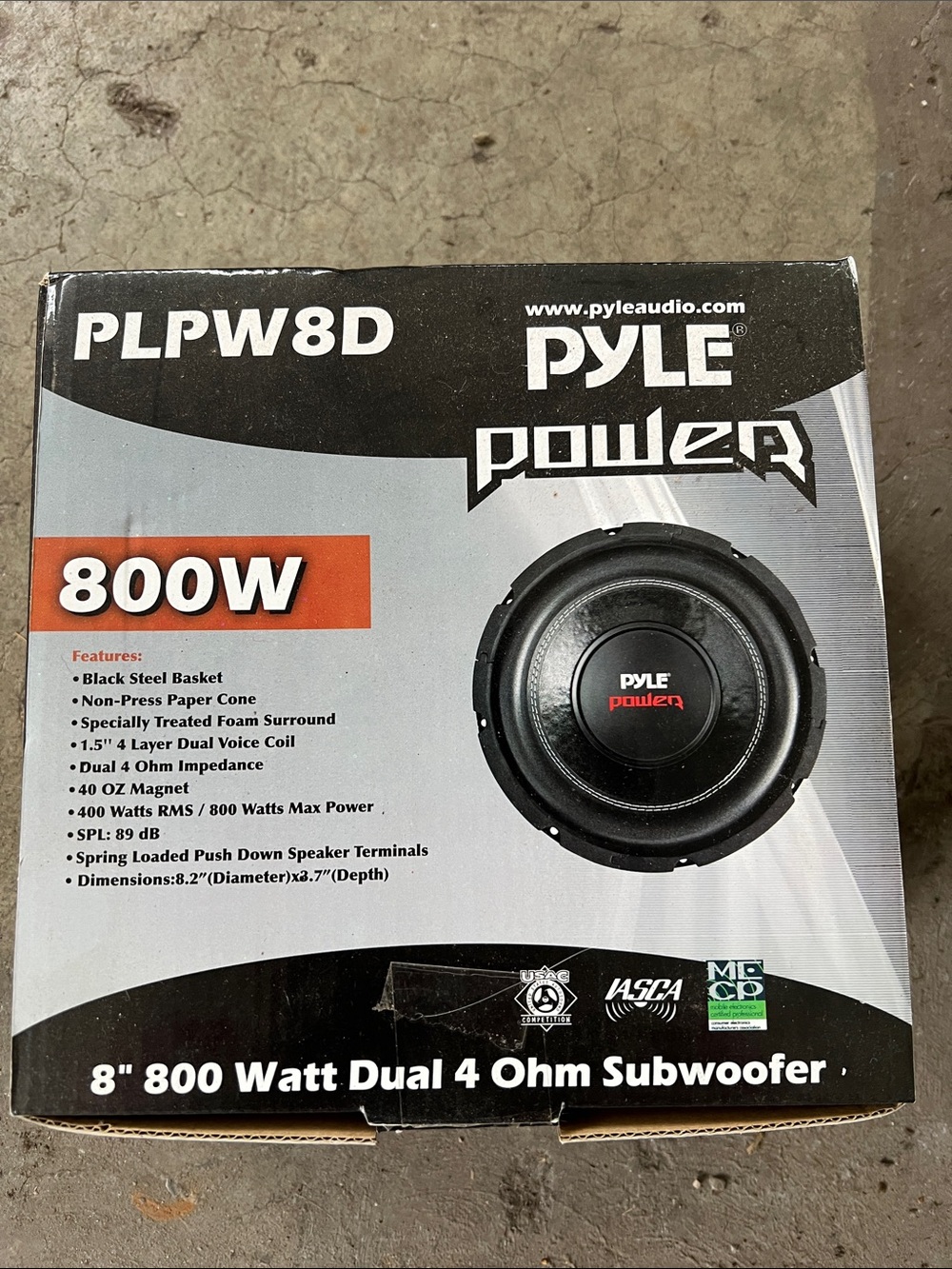 PYLE PLPW8D 8" 1600W Car Audio Subwoofers Subs Woofers Stereo DVC 4-Ohm